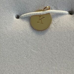 Oak and Luna, Willow Disc Gold Vermeil Initial 'K' Charm Pendant